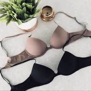 2 Push-up/plunge T-shirt bras